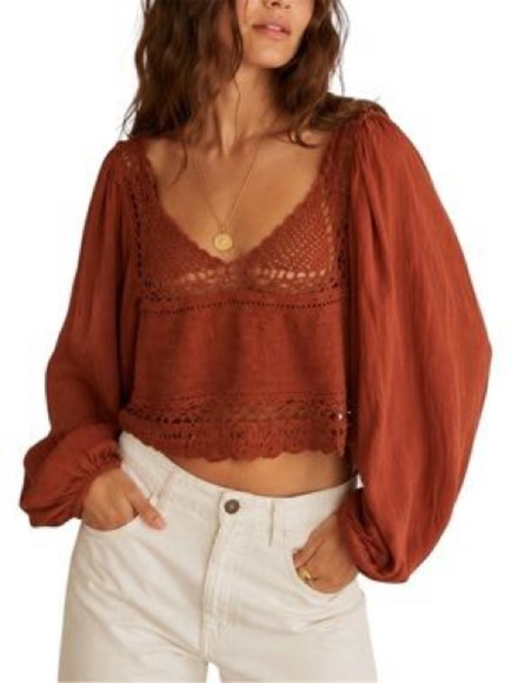 Free People Cynthia Crochet Top